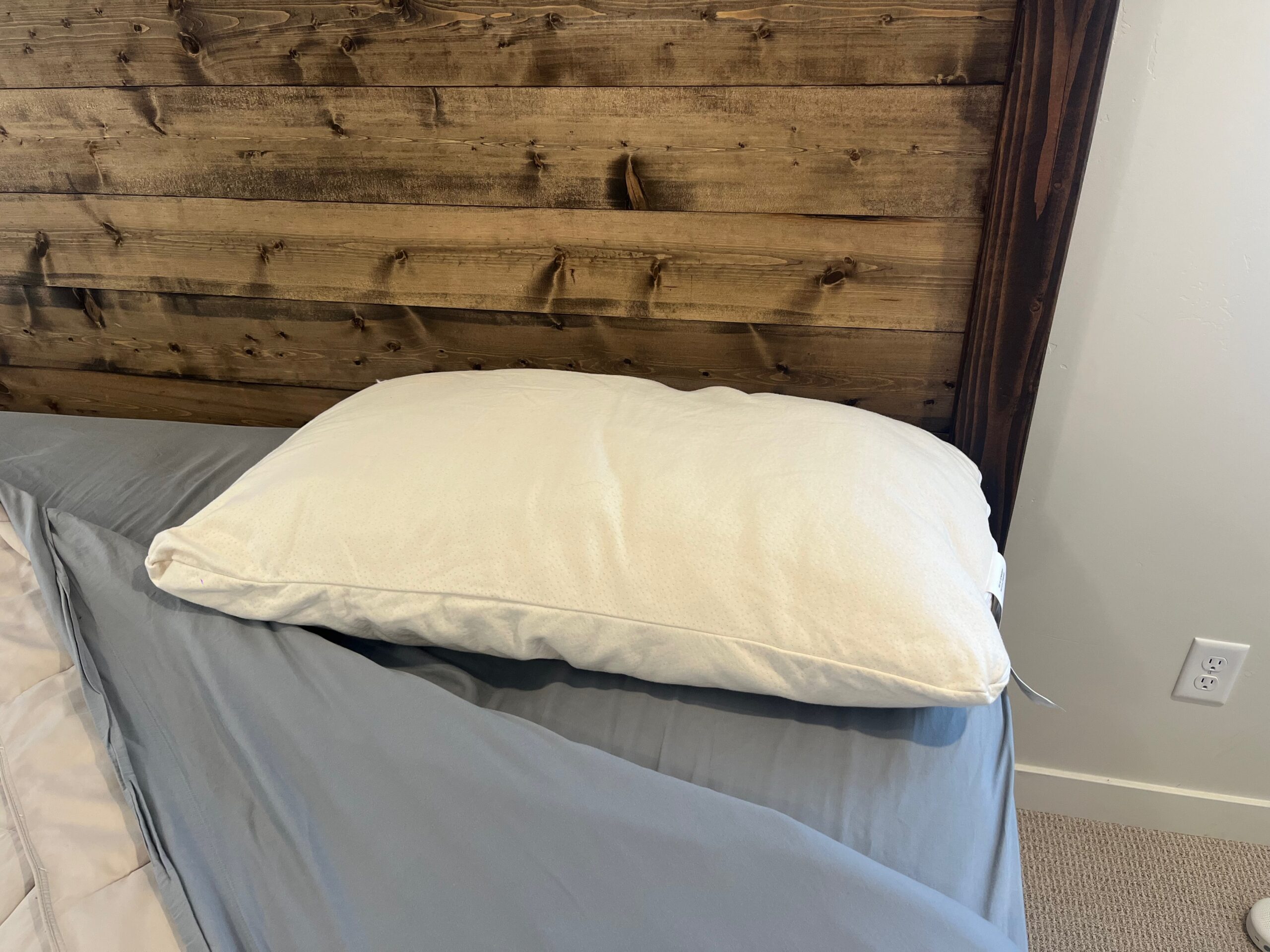 Birch Organic Pillow with an organic cotton cover, shown on a neutral background.