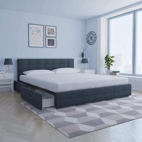 12 Best Queen Size Platform Beds Of, Riley Distressed Grey 3 Drawer Queen Size Platform Storage Bed