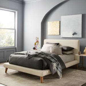 The Mod Upholstered Platform Bed by West Elm