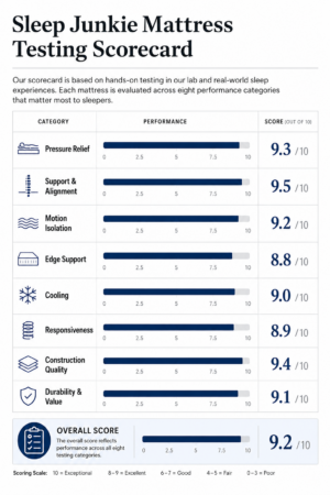 Sleep Junkie Testing Methodology Scorecard